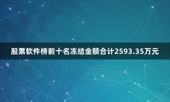 股票软件榜前十名冻结金额合计2593.35万元